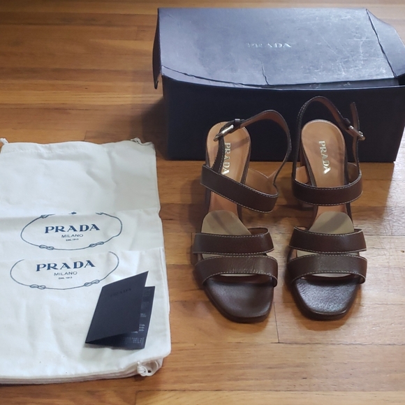Prada Leather and Bamboo Sandals - Picture 2 of 5